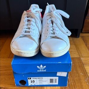 Adidas Stan Smith White and Red Sneakers